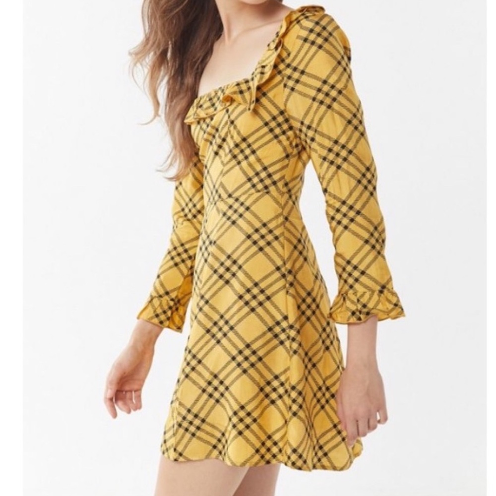 Urban Outfitters Yellow Plaid Dress